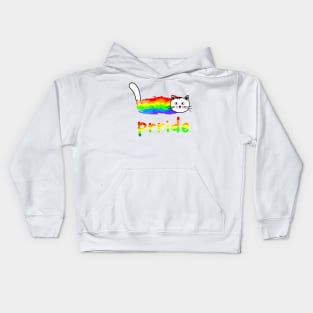 Cat Prride Funny Cat Support LGBT Pride Month Kids Hoodie